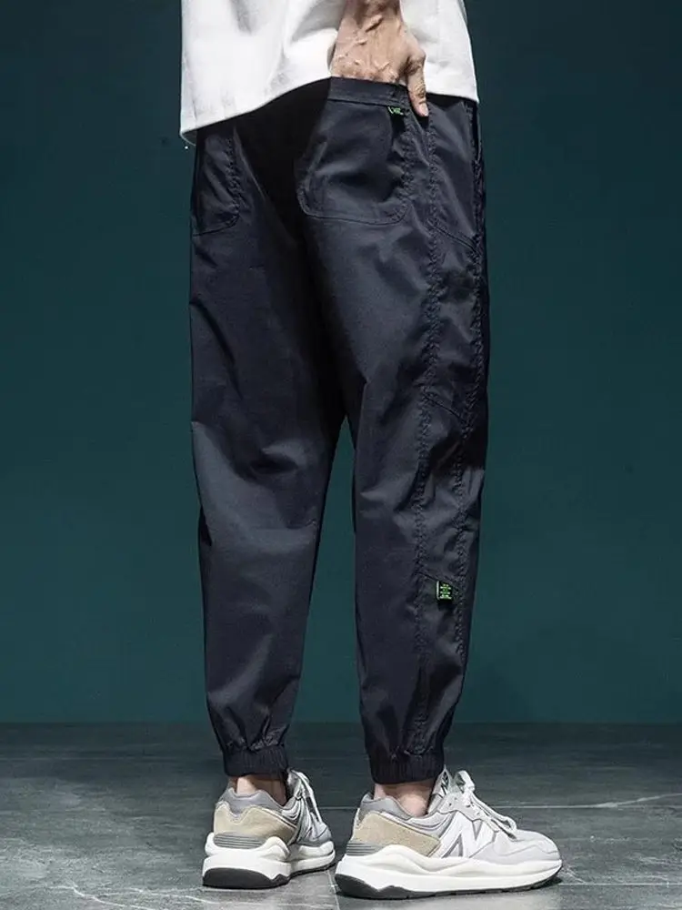 

Large Size Summer Qui Dry Ice Silk Casual Pants Men's Trendy Loose Cuffed Workwear Fce Sports Trousers Youth Sle