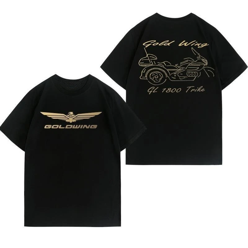 

Honda Men's and Women's T-shirt Golden Wing HONDA GL1800 Motorcycle Classic Retro Print Summer Racing Short-sleeved Shirt