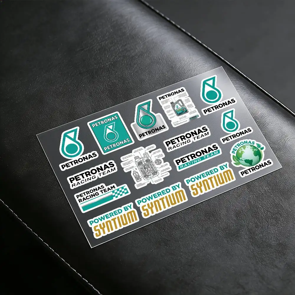 For PETRONAS Motorcycle Reflective Stickers Waterproof Decals For Helmet Scooter Fuel Tank Toolbox Racing