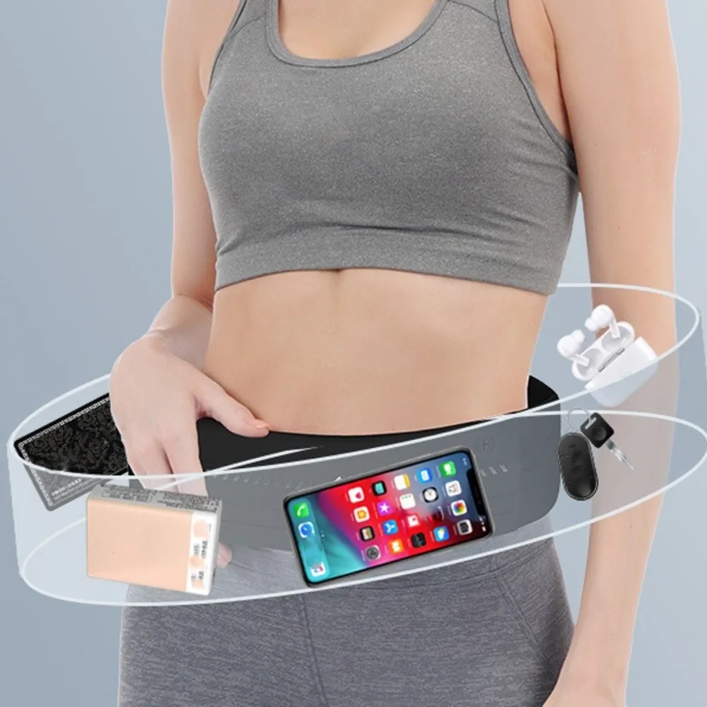 

Ультратонкая спортивная мобильная поясная сумка, плотно прилегающая многофункциональная поясная сумка для бега, высокоэластичная дышащая спортивная сумка для телефона