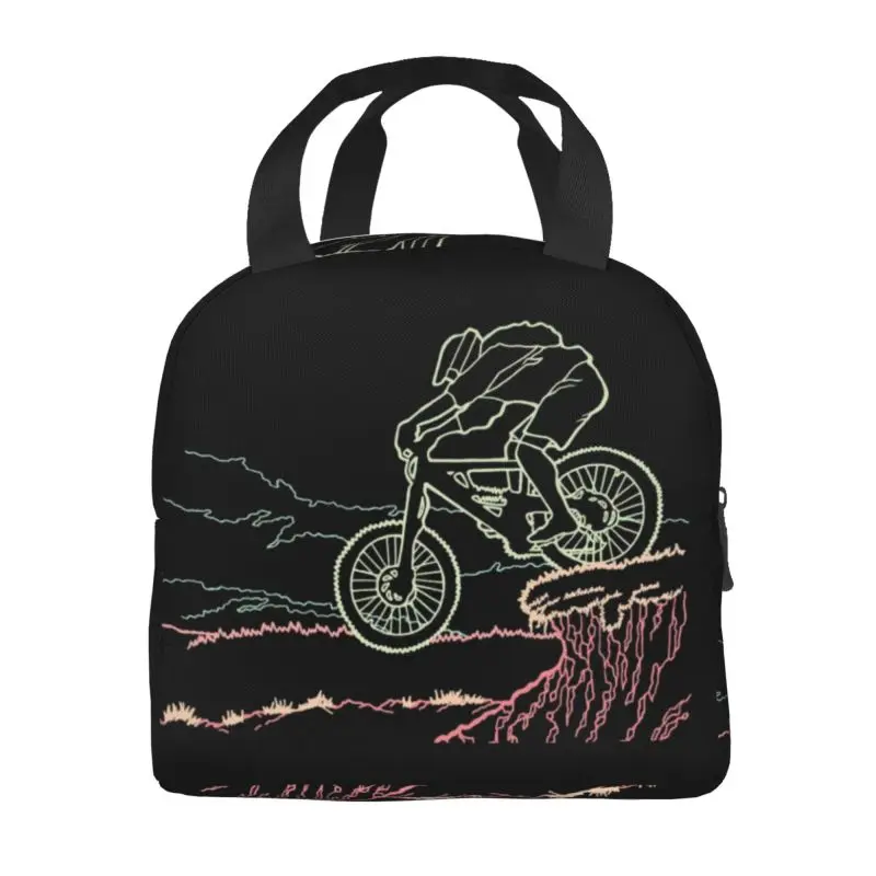 Custom Mountain Biker Bicycle Lunch Bag Men Women Bike Rider Cooler Thermal Insulated Lunch Boxes for Adult Office