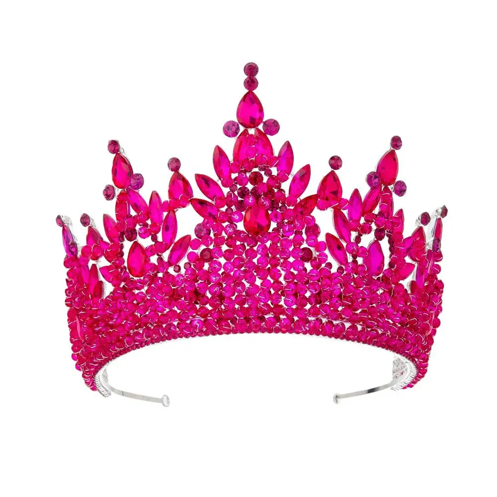 Luxury Oversized Baroque Crown Electroplated Cake Decorations Rhinestone Bridal Crowns Sparkling Headpieces Crystal Cake Topper