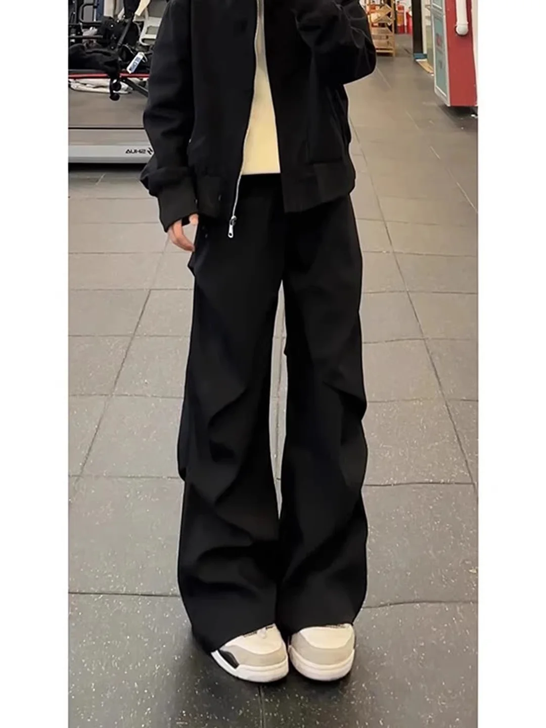 

Молодежные черные плиссированные брюки с широкими штанинами, мужские высококачественные драпированные брюки-кюлоты Cleanfit, расклешенные брюки-парашюты