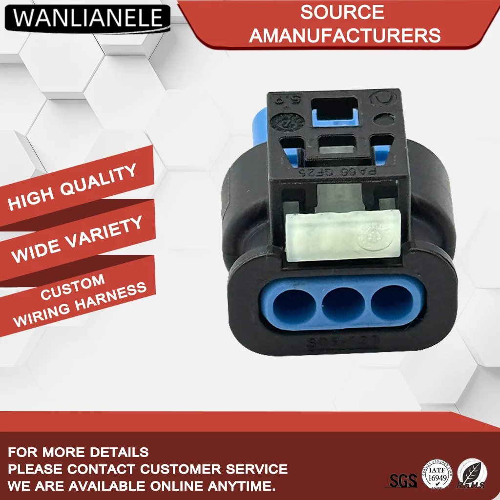 50 Sets 3 Pin Sealed Waterproof Female Automotive Electrical Plug Auto Connector Car Connector 805-121-523