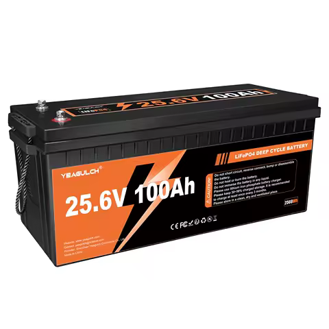 Yeagulch 24V 100Ah LiFePO4 Battery with 100A BMS 2560Wh Power Rechargeable Lithium Battery for RV Solar Off-grid Trolling Motor