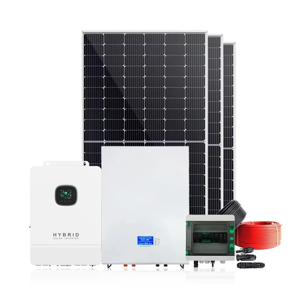 10KWh Solar Hybrid Inverter Charger 48V DC to 120V 240V AC Single Phase Solar Panels System Kit Work with 48V Lead Acid LiFePO4