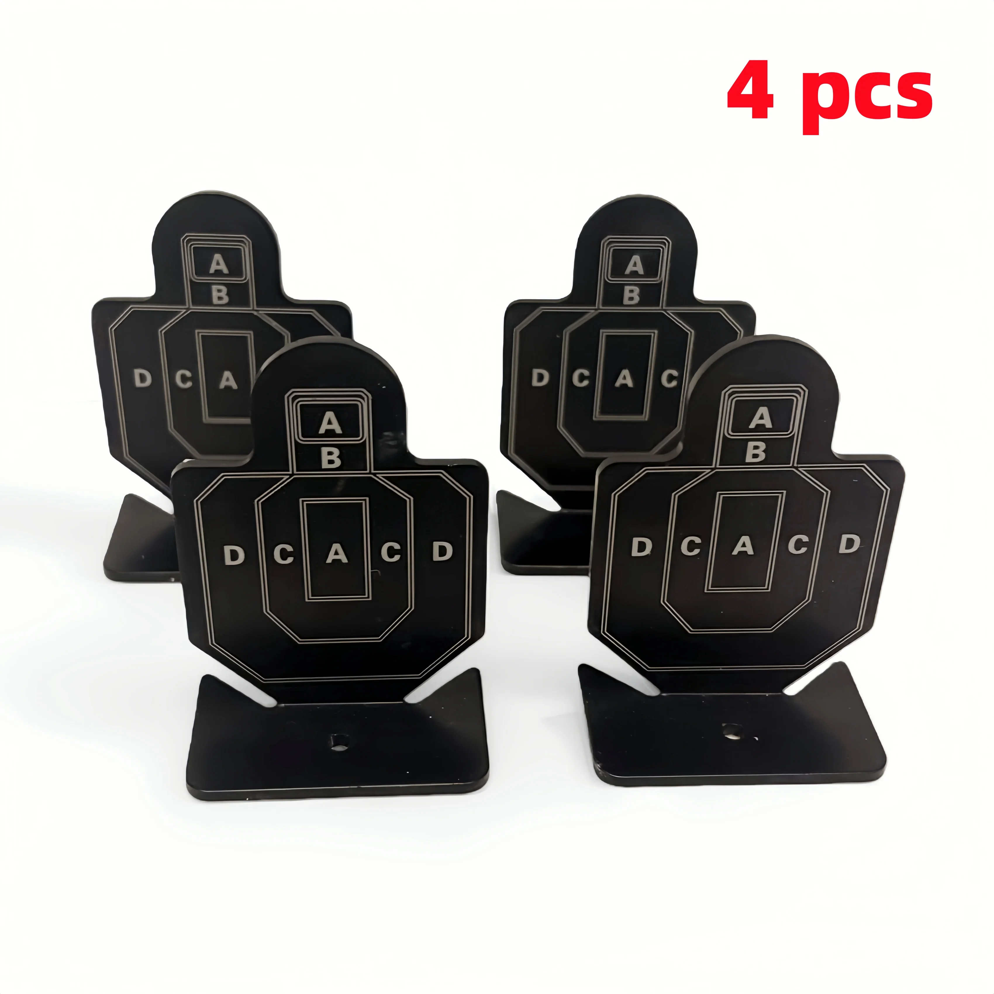 4-pack 2,36x1,57 inch herbruikbare metalen schietdoelen - Bullseye- en silhouetdoelen voor schietoefeningen (gebruik binnen/buiten)