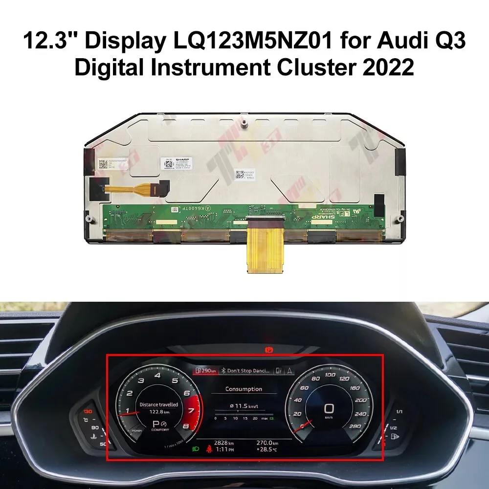 

12.3" LCD Display for Audi Q8 Q7 Q5 Q3 A6 A8 Digital Instrument Cluster LQ123M5NZ01