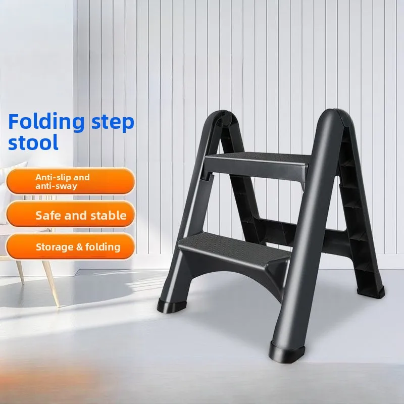 Home Furniture Portable Footstep Multifunctional Folding Height Plastic Stools Household Cleaning Movable Zigzag Ladder Ottomans