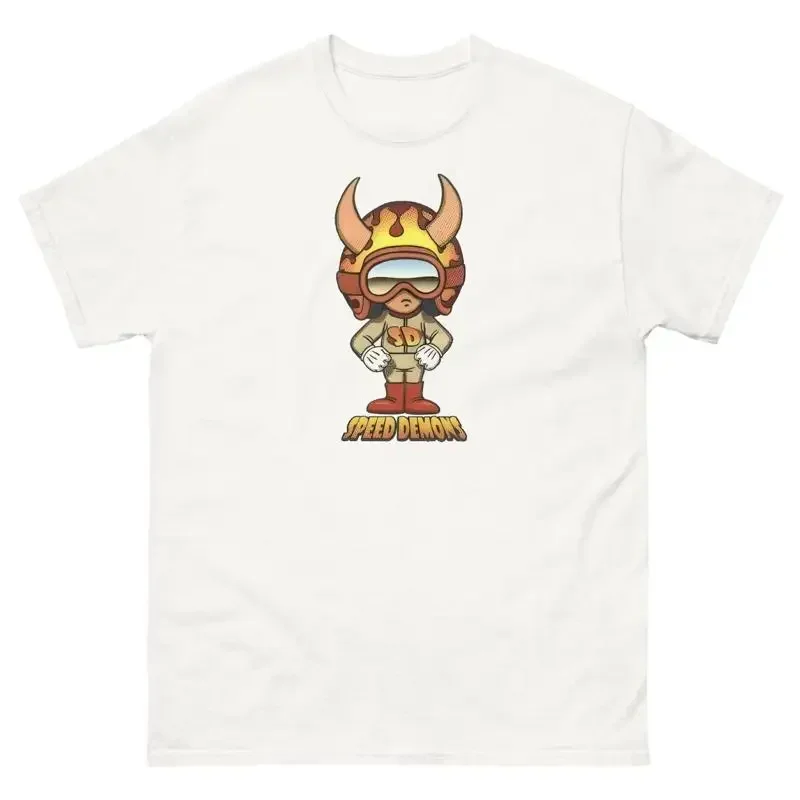 Speed Demands Skate Demon Boy Retro Skateboarding T Shirt Design