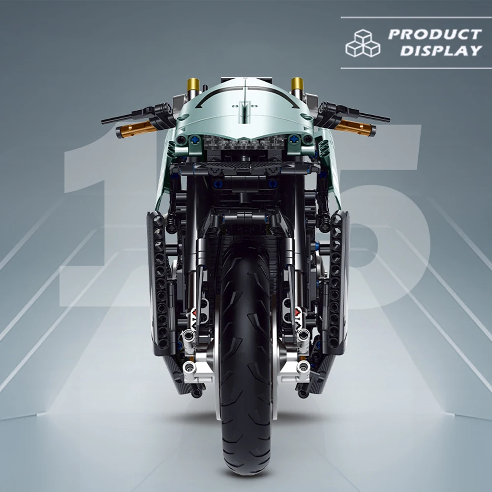 โมเดลรถมอเตอร์ไซด์ของเล่นสำหรับเด็กชุดตัวต่ออิฐทางเทคนิคบล็อกตัวต่อรถมอเตอร์ไซด์ประกอบตกแต่งโต๊ะของเล่นสำหรับเด็กผู้ชาย