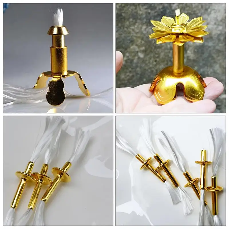 3 Stück Öllampen-Dochtröhrchen aus Legierung mit Baumwollfaden, Ersatz für Lampen, DIY-Projekt-Beleuchtung, Zubehör für Brenner – Detail 5