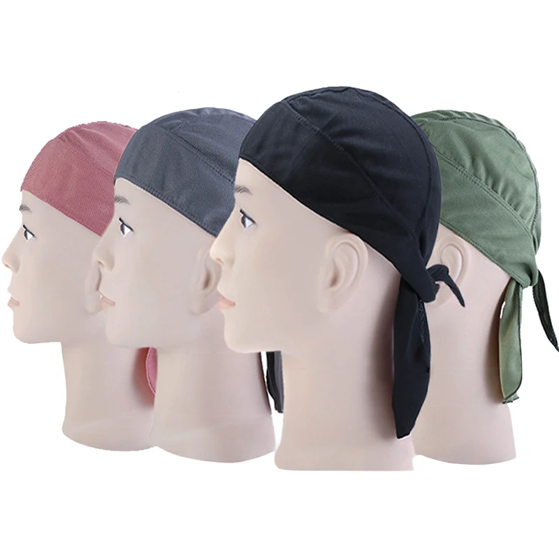 Cycling Skull Cap Head Scarf Beanie Lightweight Adjustable Cotton Biker Hat Headband Summer Men Running Riding Bandana Headscarf