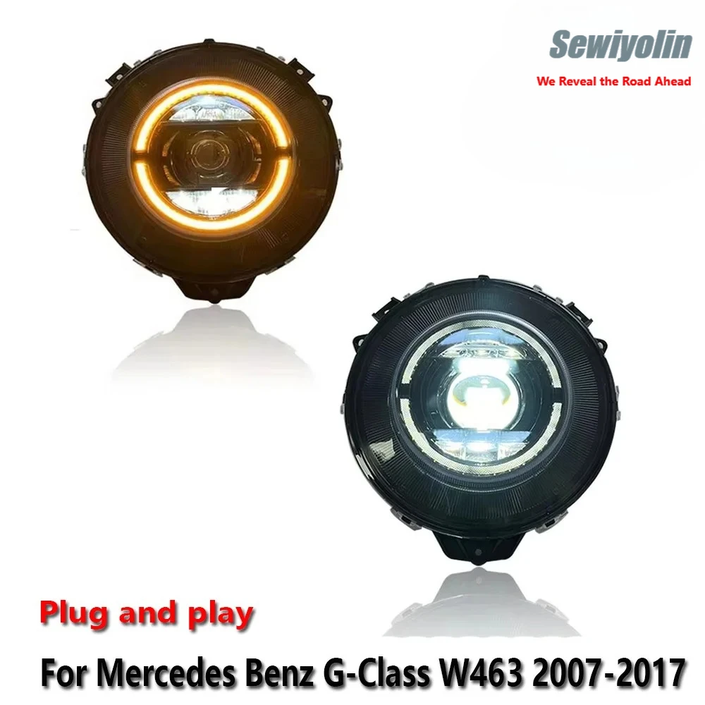 

Светодиодные фары Sewiyolin для Mercedes-Benz G-класса W463 2007-2017: ДХО, стоп-сигнал, указатель поворота, подключение Plug and Play