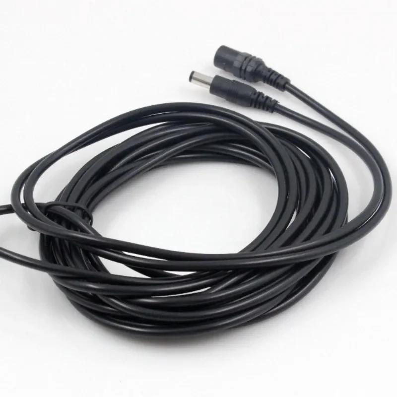 Cable de extensión de alimentación DC12V, conector macho a hembra de 2,1x5,5mm para cámara de seguridad CCTV, Color negro, 16,5 pies, 5M, 10m, cable de alimentación