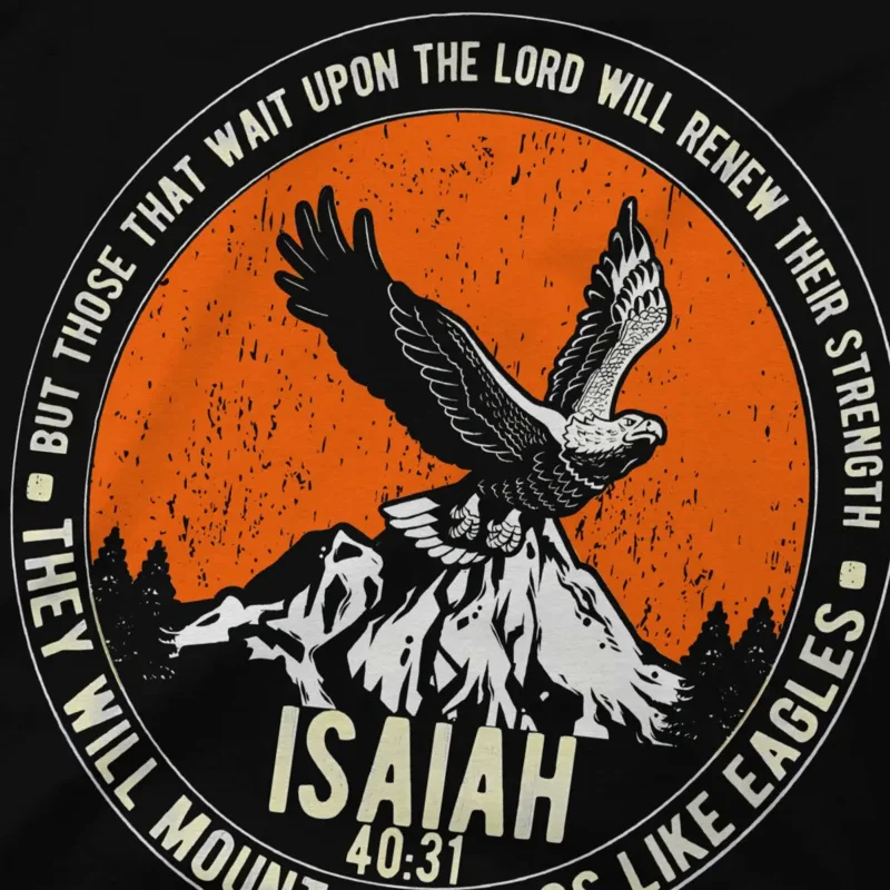 Men Isaiah 4031 Christian Bible Verse And Scripture T Shirt Jesus Pure Cotton Clothing Novelty Short Sleeve Crewneck T-Shirts