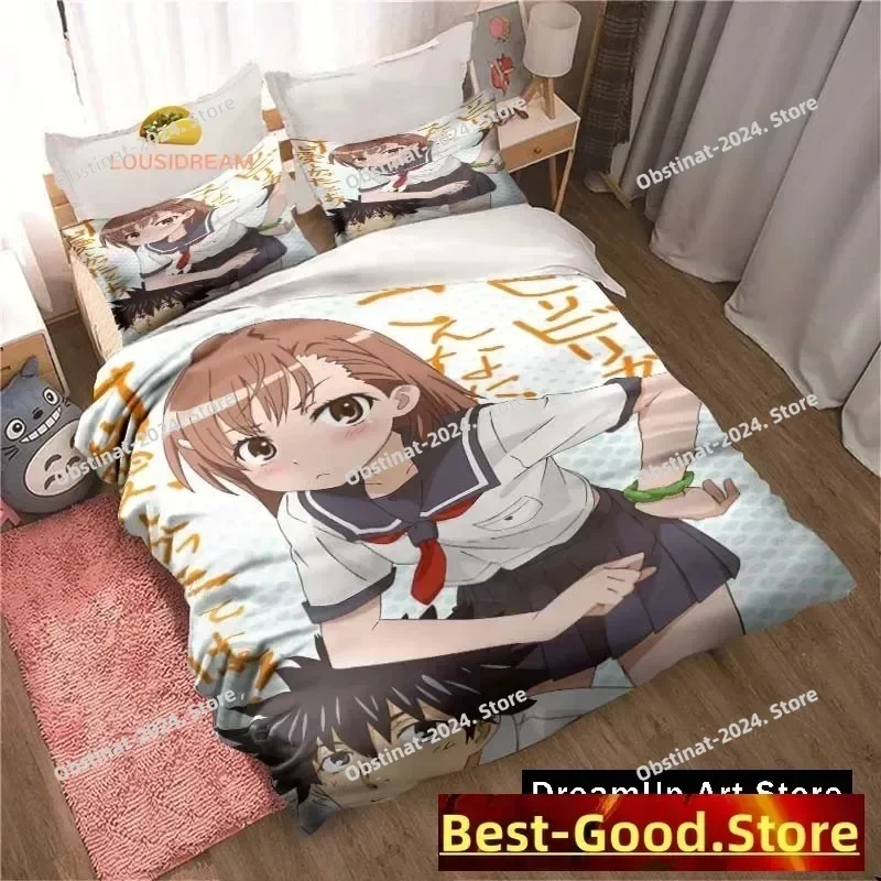 

3D A Certain Scientific Railgun Sheets Bedding Set Printed With Pillowcase Bed Duvet Cover Single Double Queen Super King Size