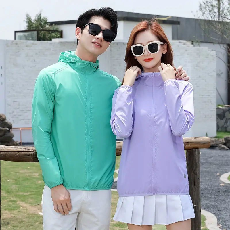 (XS-4XL)Sun Protection Camping Hiking Jacket Women Men Lightweight Outdoor Quick-Dry Skin Windbreaker Breathable Fishing Cloth