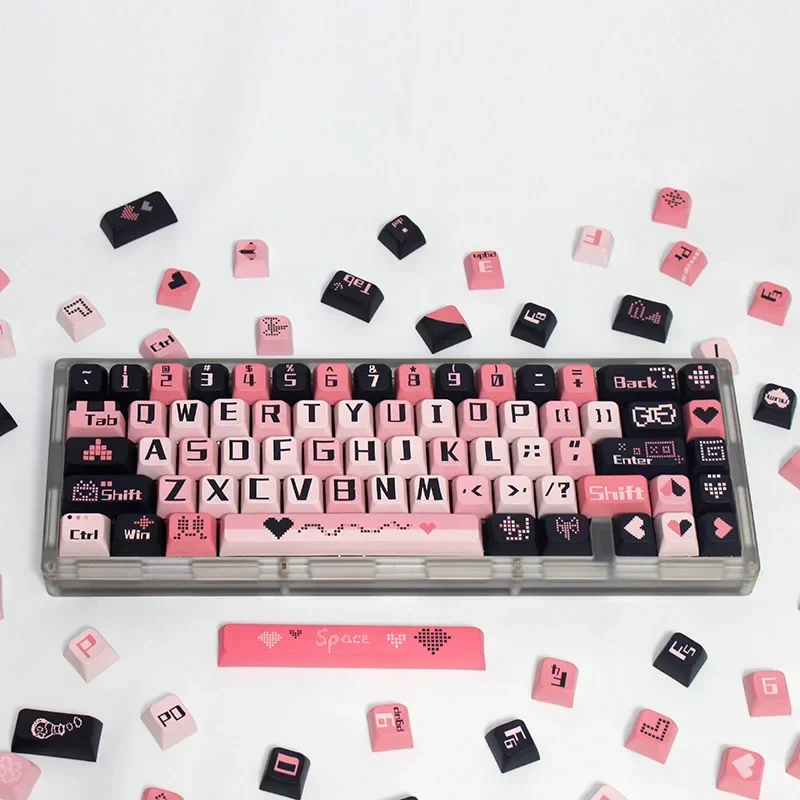 Be Passionately in Love PBT 131 Keys XDA Profile Sublimated Personalized Key Caps for Cherry MX Switch Game Mechanical Keyboard