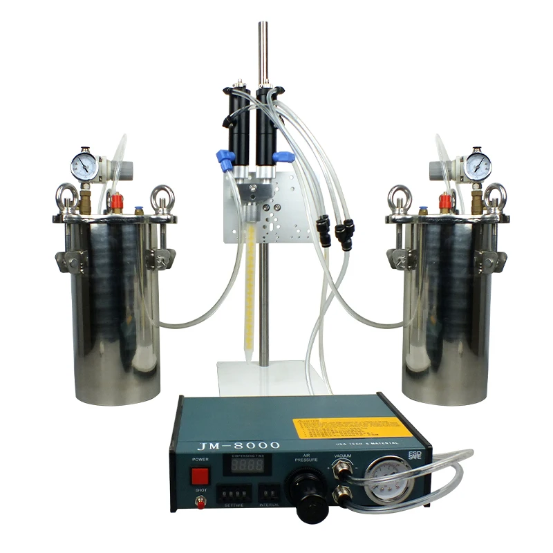 آلة توزيع الغراء AB مكونة من مكونين أسطوانة مزدوجة شفط الحجاب الحاجز الخلفي آلات الأتمتة الصناعية لمدة عام واحد لـ #1