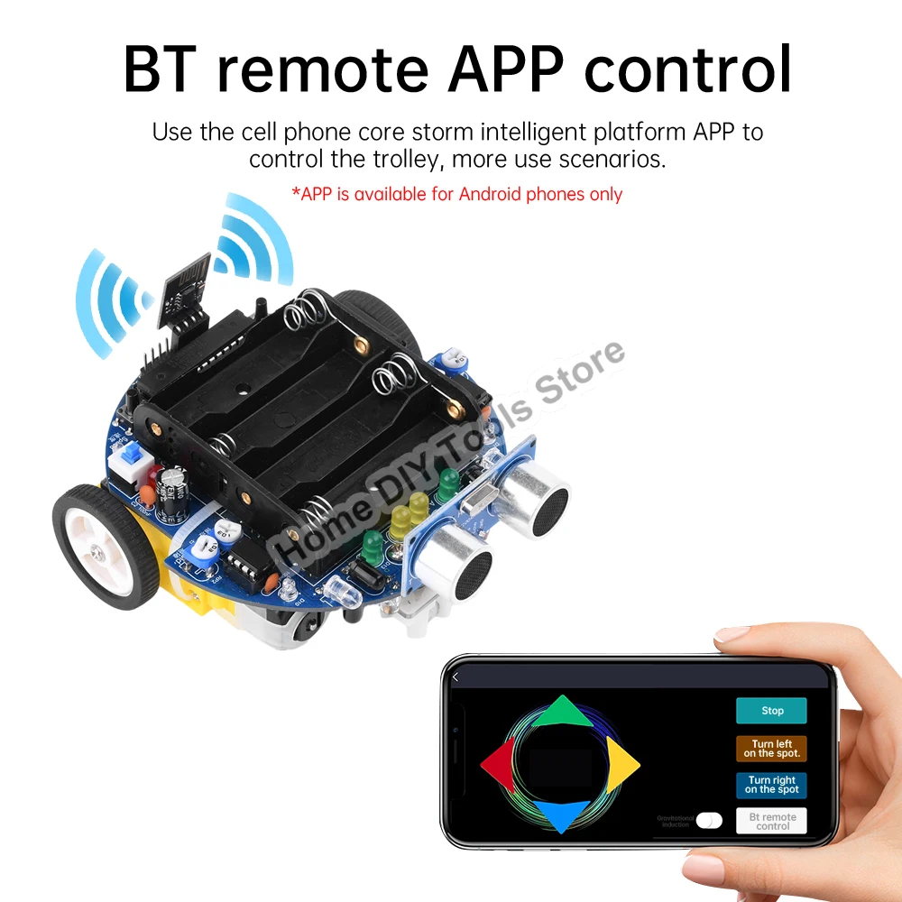 

51 MCU Smart Car Ultrasonic Obstacle Avoidance Car Tracking Ranging Robot Programming Diy Car Kit