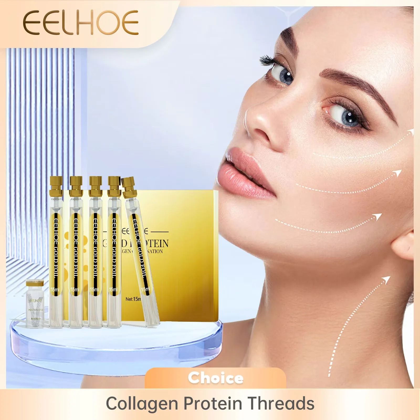 

EELHOE коллагеновые протеиновые нитки для лица, увлажняющие, подтяжки кожи, омоложения, восстановления лица, укрепляющие протеиновые линии