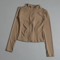 Femmes Zip Fitness Yoga chemise à manches longues veste de sport haut de sport vêtements de sport manteaux de course vêtements d'entraînement femme 5