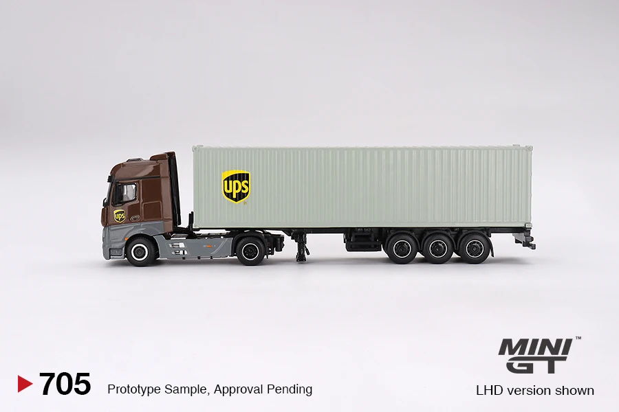 MINIGT 1:64 705 AC30 Trailer UPS container truck Diecast Model Car