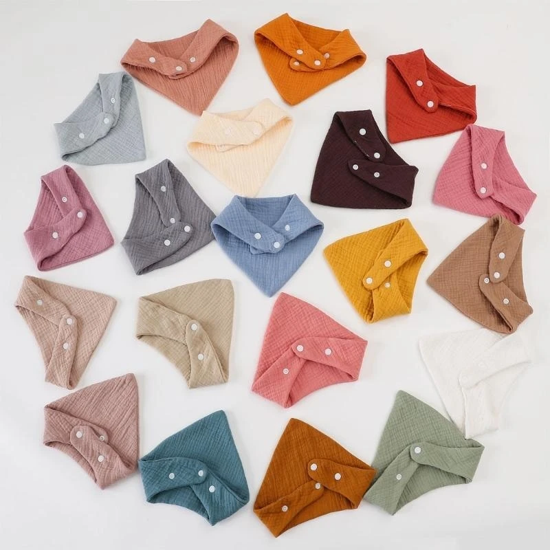 J15U مرايل أطفال بنات أولاد ثلاث طبقات مرايل أطفال باندانا لعاب الأطفال من القطن للجنسين بنين بنات حديثي الولادة مجموعة ألوان #5