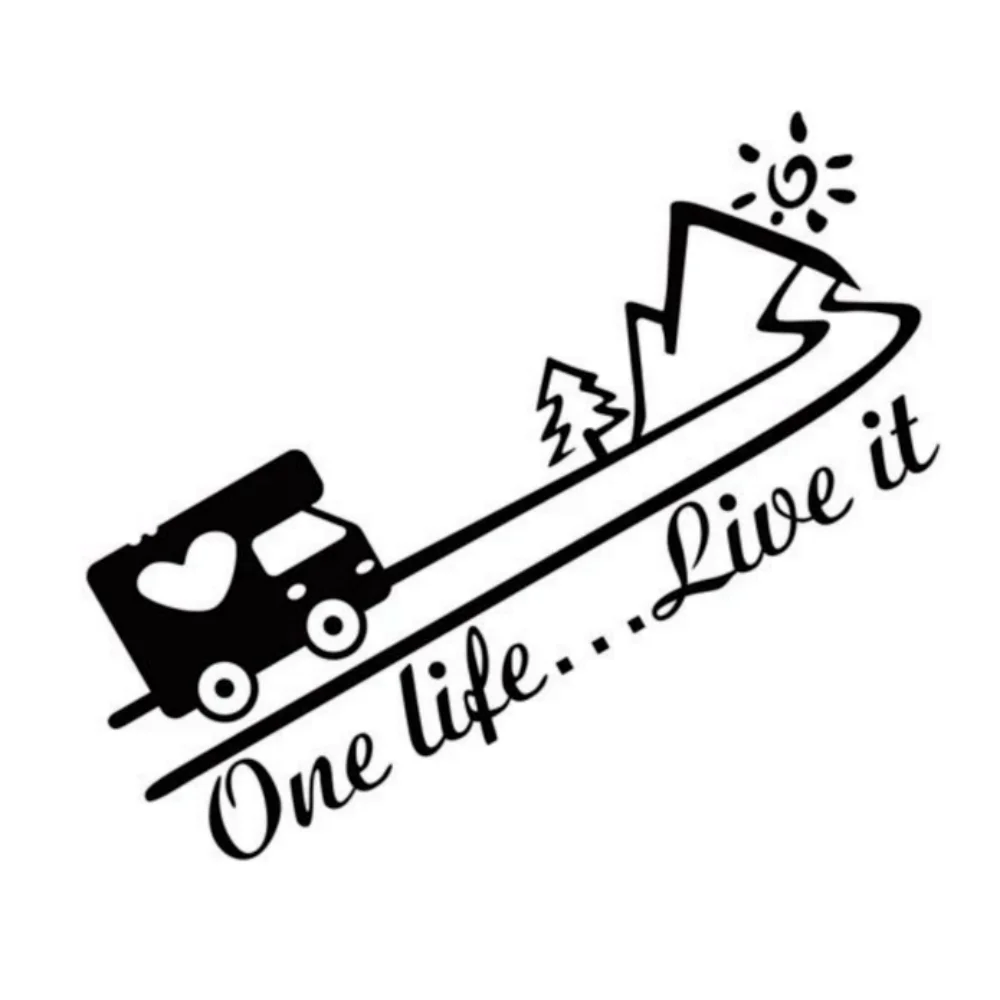 One Life Live It Van Camper Decor Decal Vinyl Vanlife Decoration For Truck Camper RV Caravan Body Accessories Car Sticker