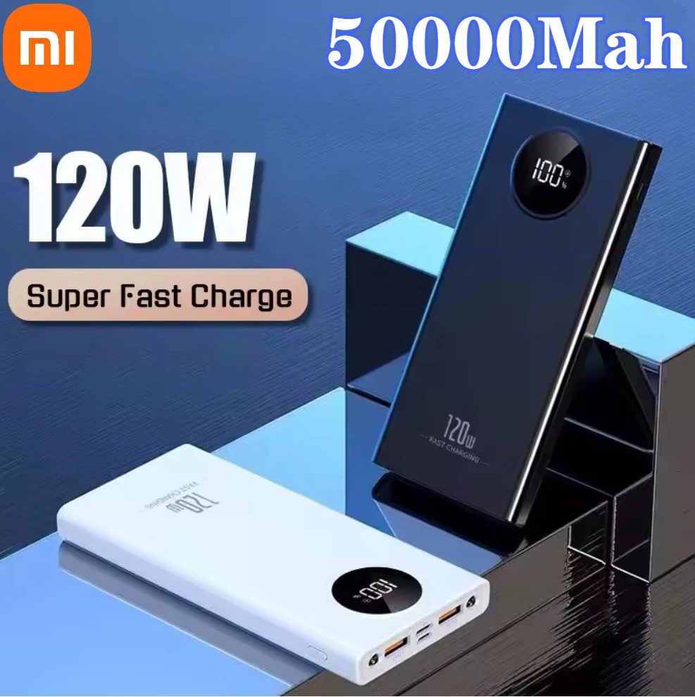 Xiaomi 50000mAh Large Capacity Power Bank 120W Fast Charging Power Bank Portable Thin Battery Charger for IPhone Samsung Huawei
