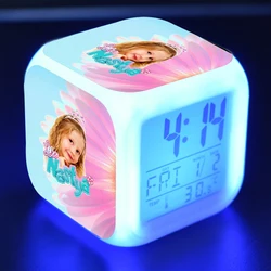 Flashing Like Nastya LED Alarm Clock 7 Colors Change Touch Light Anime Figure Toys For Boys Desk Decor Electronic Clock