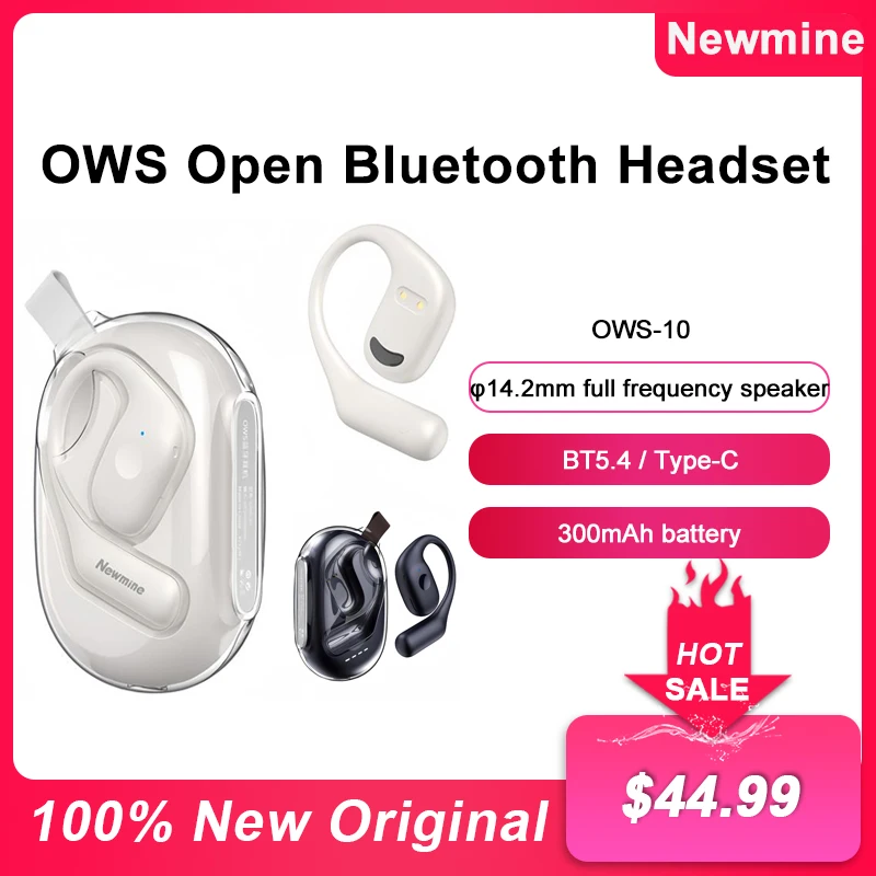 

Newmine OWS-10 Earphone Bluetooth 5.4 Touch Control OWS Wireless Headphones Noise Reduction Sports Headset 9 Hours Playback