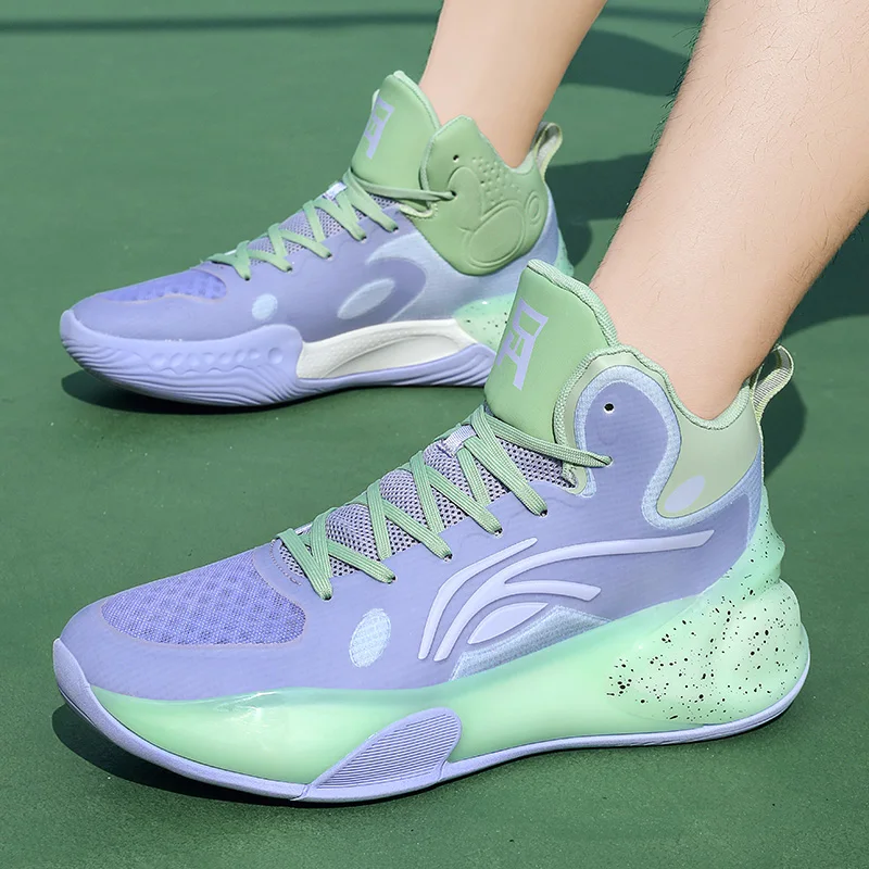 Men's Basketball Shoes Breathable Cushioning Non-Slip Wearable Runing Shoes Gym Training Athletic Basketball Sneakers for Men