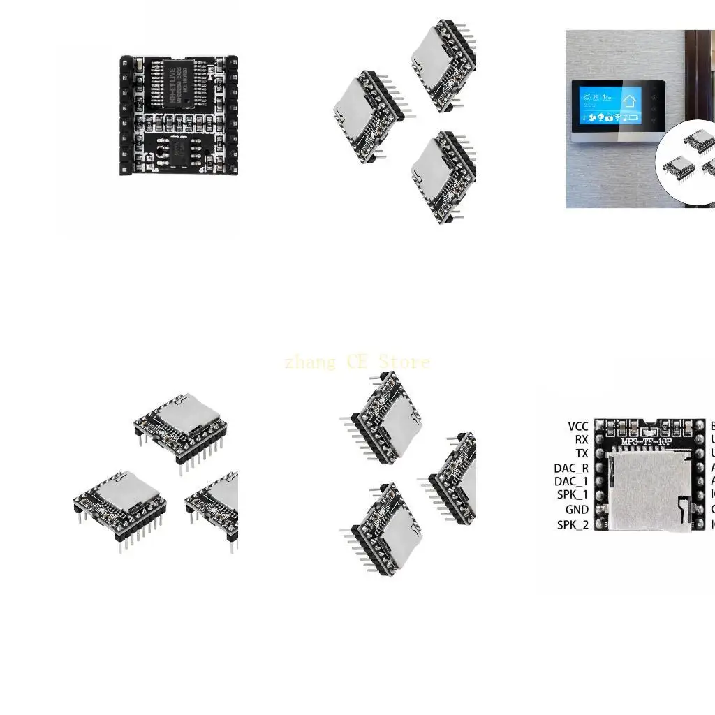 M5TD 3PCS لـ Dfplayer MINI MP3 MODULE TF CARD U DISK MINI MP3 DFPLAYER صوت بطاقة الصوت