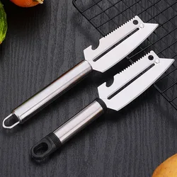 4 In 1 Multifunctional Stainless Steel Handle Knife Fruits Peeler Vegetables  Fish Scales Scraper Bottle Opener Kitchen New