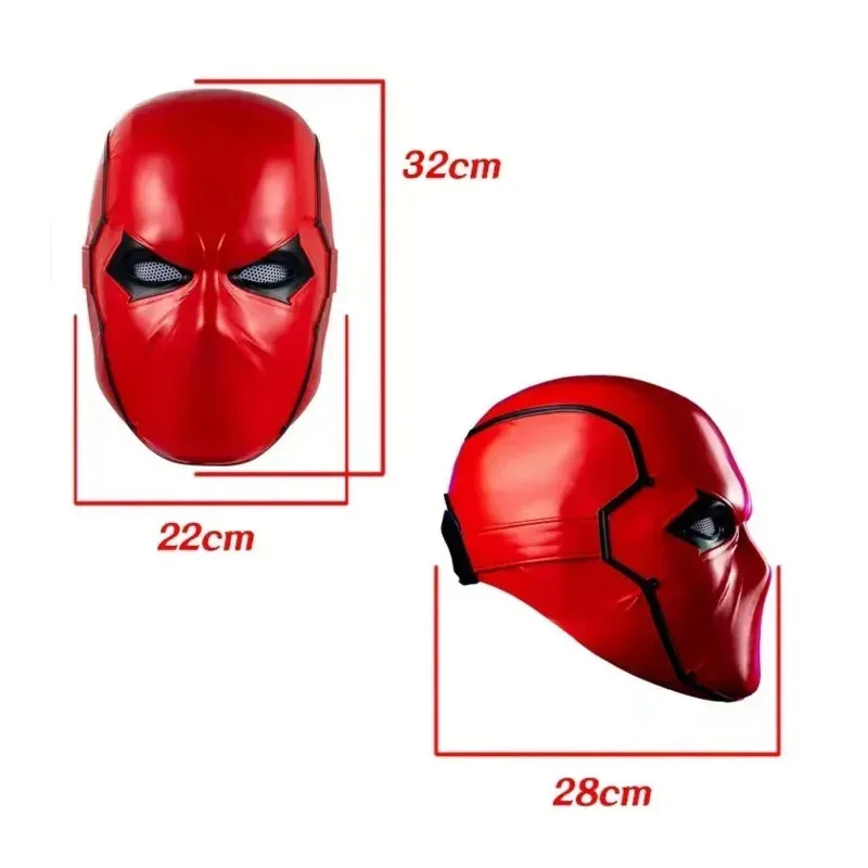 CyRed Hood Mask Movie Villain Cosplay  Bat Red Hood Helmet Man Full Head Resin Cosplay Costume Prop Replica Fancy Party Headwear view 5