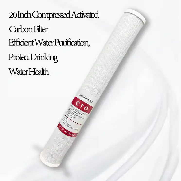​ 20 Inch CTO Compressed Carbon Filter Replacement Cartridge Water Purifier Pre Filter for RO Water Treatment Machine