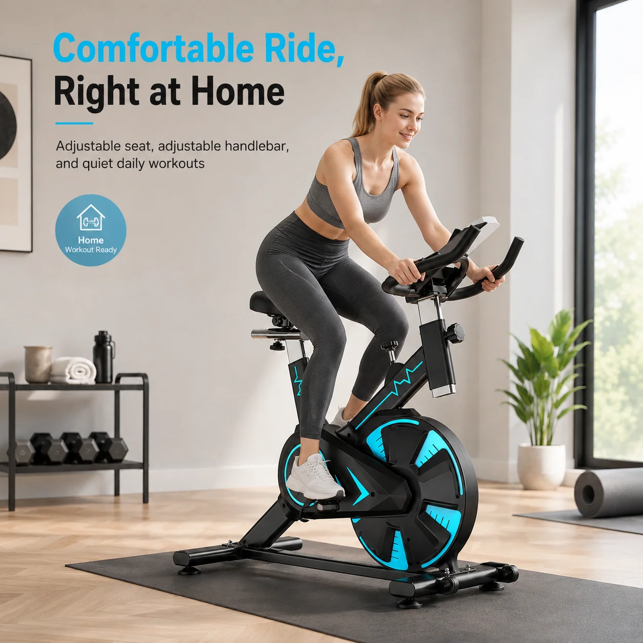 AOLIVIYA Household Spinning Vertical Indoor Exercise Bike Outdoor Home Aerobic Exercise Equipment