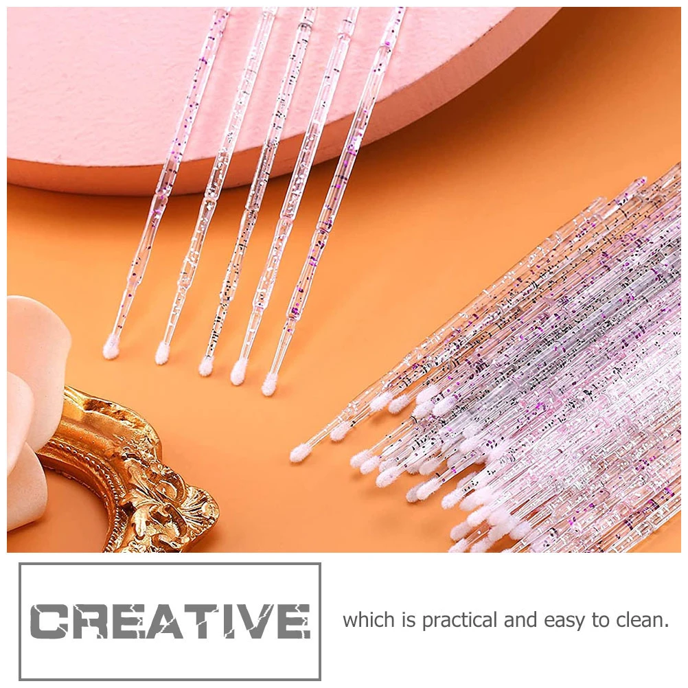 

200 Pcs Eyelash Cleansing Stick Wand Swabs Eyelashes Brush Cleaning Tools Accessories Eyebrow Tattooing Supplies