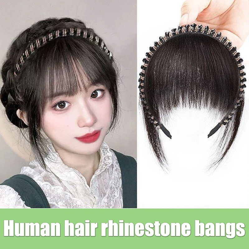 1PC Synthetic Topper Hairpiece False Bang Clip-In Bangs Extension Natural Fake Fringe Invisible Clourse Hairpiece For Women