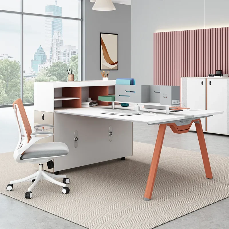 Office desk and chair combination financial booth 2 people 4 people staff computer desk workstation table