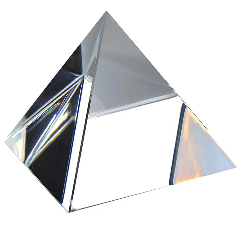 K9 Crystal Pyramid Prism Home Office Suncatcher Clear Glass Ornament Architecture Collectible Statue for Gift Present
