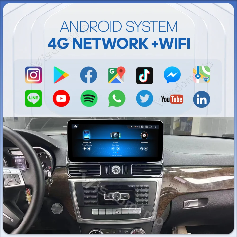 

For Mercedes Benz ML/GL 2012-2015 Car Multimedia Video Player GPS Navigation Radio 4G WiFi Carplay Android 13 360 camera