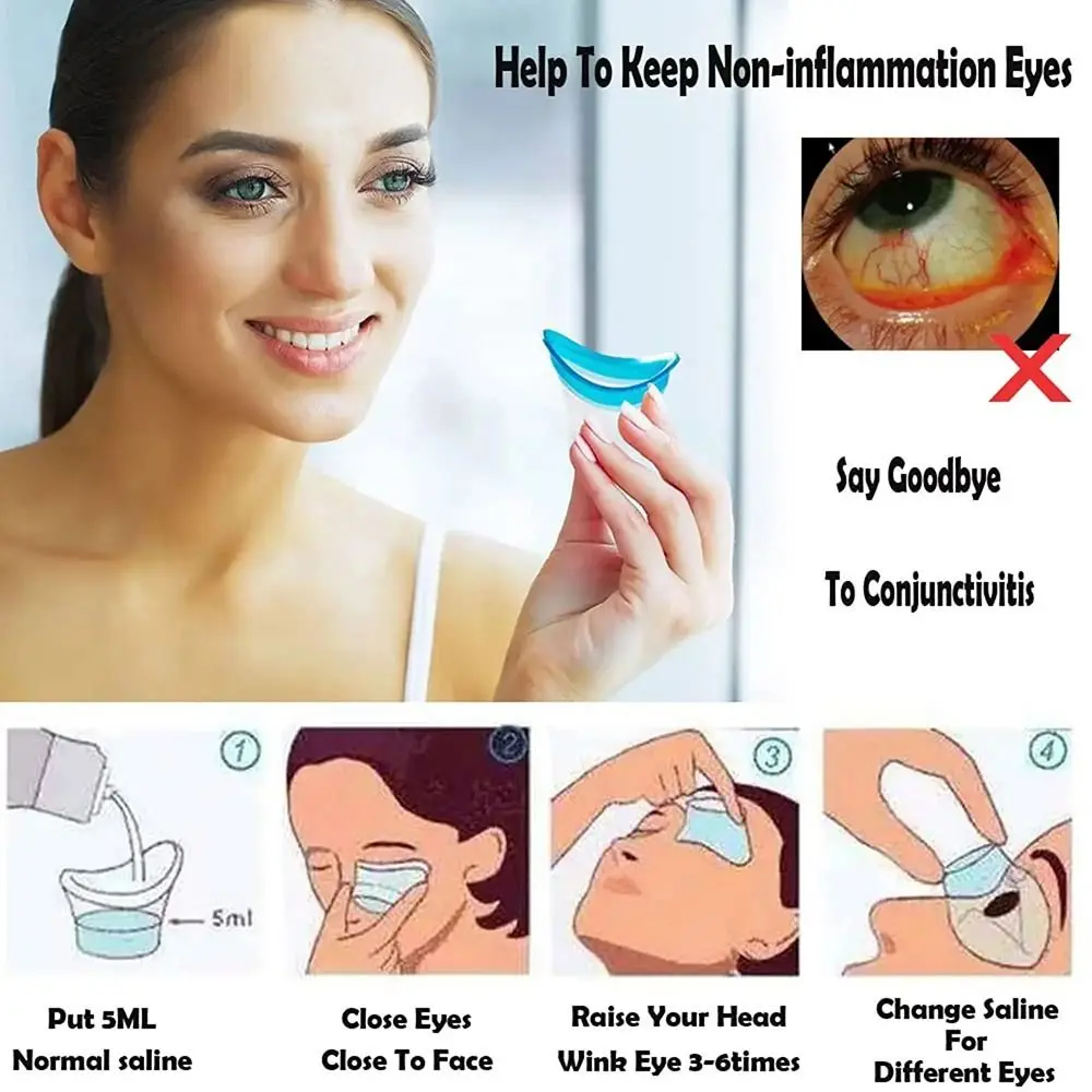 Eye Cleaning Container Silicone Eyewash Cup Soft 10ml Eyes Cleaner Eye Wash Cup Resuable Eye Bath Cup Precision Fitting Eye