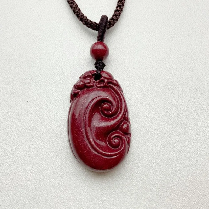 

Фиолетовый золотой песок Cinnabar Ruyi подвески, ожерелья ювелирные изделия для мужчин и женщин цепочка для свитера