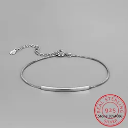 925 스털링 실버 체인 팔찌 순은 925 심플한 팔찌 주얼리 Pulseras Pulseira es Plata