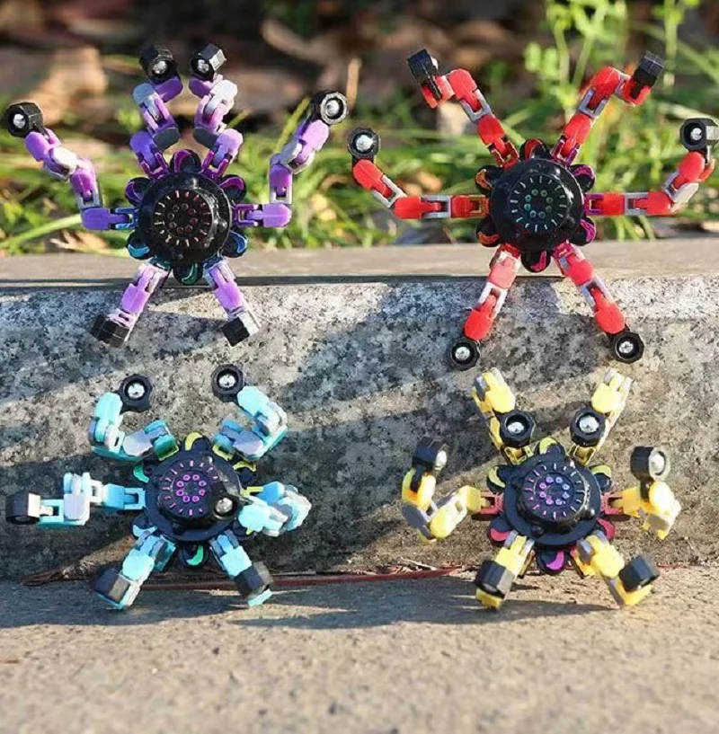 Kind DIY Metall transform ierbare sensorische Kreisel Roboter Zappeln Spinner Fingers pitze Stress abbau Verformung mechanisches Spielzeug für Jungen Erwachsenen