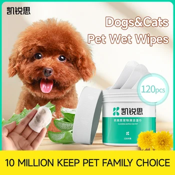 KERES 반려동물 물티슈, 개 고양이 물티슈, 귀지, 귀 냄새, 눈물 얼룩 청소, 120 개 Best5 KERES 반려동물 물티슈, 개 고양이 물티슈, 귀지, 귀 냄새, 눈물 얼룩 청소, 120 개 Best5
