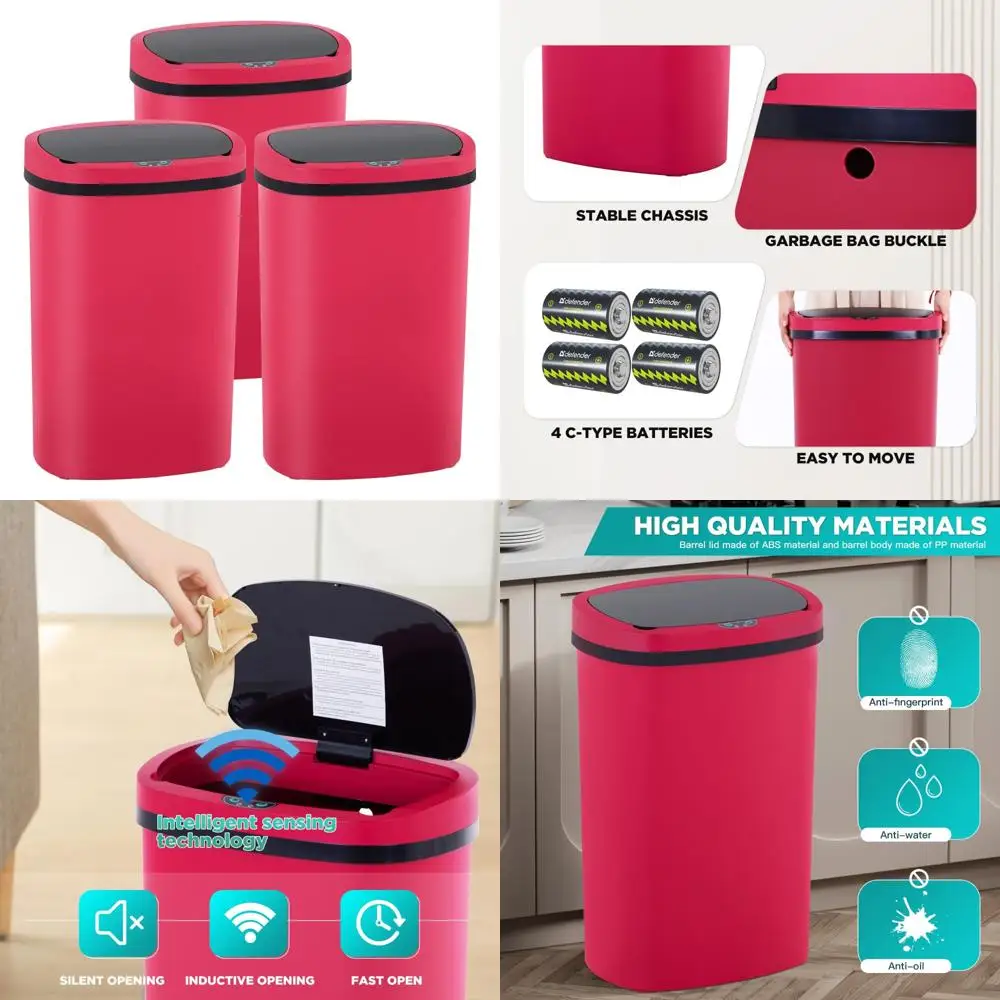 

Automatic Touch-Free 13 Gallon High-Capacity Kitchen Trash Can with Motion Sensor for Easy Garbage Disposal